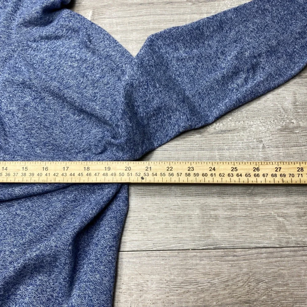 Banana Republic Hoodie Sweater Mens M Blue Marl Henley Knit 486503 Casual